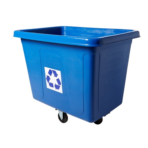 Rubbermaid 16 Cubic Foot Recycling Cube Truck, Blue